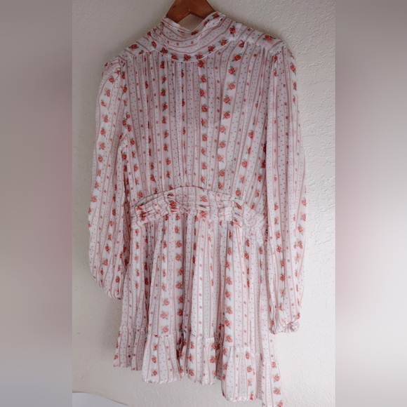 Anthropologie Let Me Be Floral High-Neck Mini Dress - Picture 7 of 11